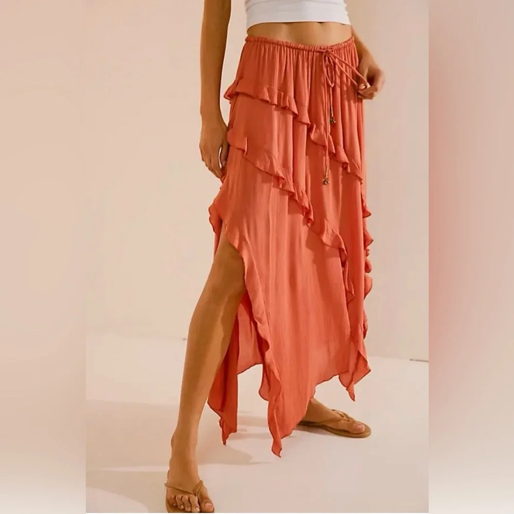 Free People Ambie Blue Maxi Skirt - Picture 3 of 3